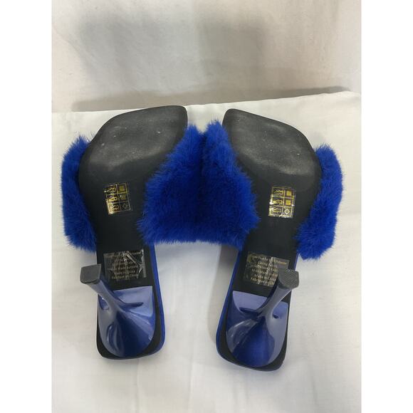 Jeffrey Campbell 'Utopic' Blue Vegan Leather Mule Size 8.5 - Picture 5 of 6